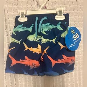 Solborne Kids 24M Shark Print‎ Swim Shorts